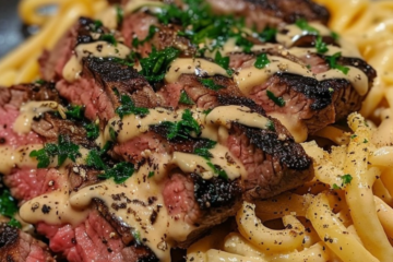 How to make Spicy Cajun Steak with Creamy Alfredo Pasta